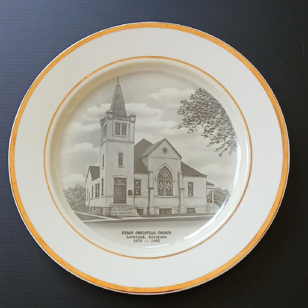 First Christian Church Loveland Colorado 1879-1962 Commemorative Plate 10"